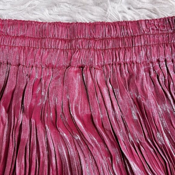 Longhorn By Niver Western Wear Crinkly Silky Long Maxi Skirt Mauve‎ Pink Size M - Picture 8 of 11